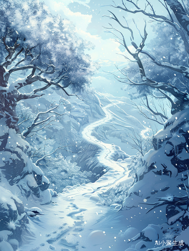 白雪覆盖的山间小径