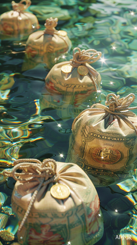 Exquisite Chinese Money Bags: Surreal, Sparkling Water