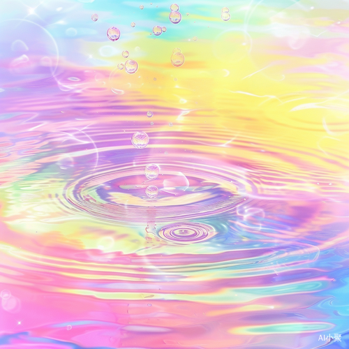 Dreamy and Ethereal Rainbow with Water Ripples