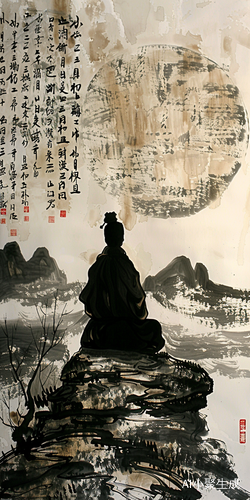 天空金光咒咒文与黑衣道士的中国意境