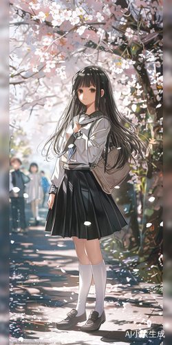 清纯可爱的茶色长发少女
