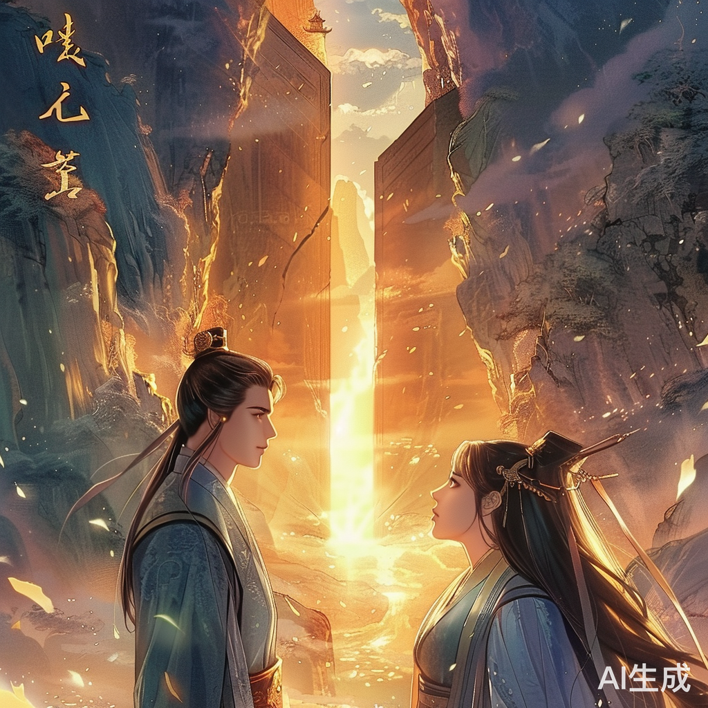 神秘仙侠：男女对视，金光浮现