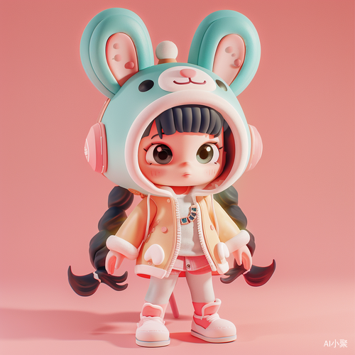 Chinese Zodiac Girl: Super Cute Rabbit Hat with Tech Elements