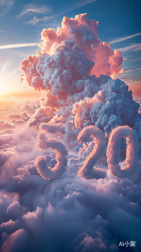 Sunny Sky with Cloud-formed '520' Letters: UHD AR 9:16