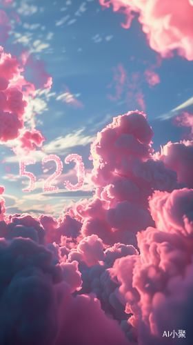 Sunny Sky with Cloud-formed '520' Letters: UHD AR 9:16