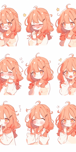 可爱多样插图小女孩