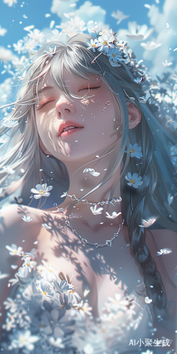 睡梦中的银发少女