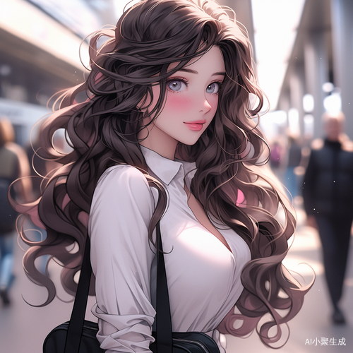 长卷发女孩的超高清美少女半身照