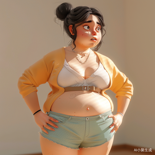 女孩托腮战斗姿态