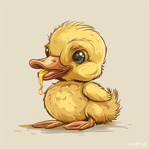 小鸭卡通吃东西