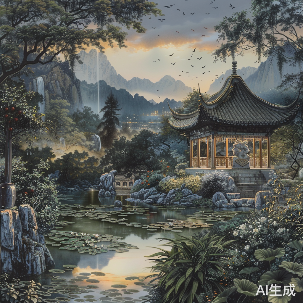 禅意仙气：动感中式古典园林画