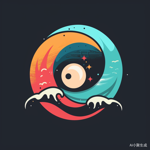 太极八卦元素扁平化logo设计