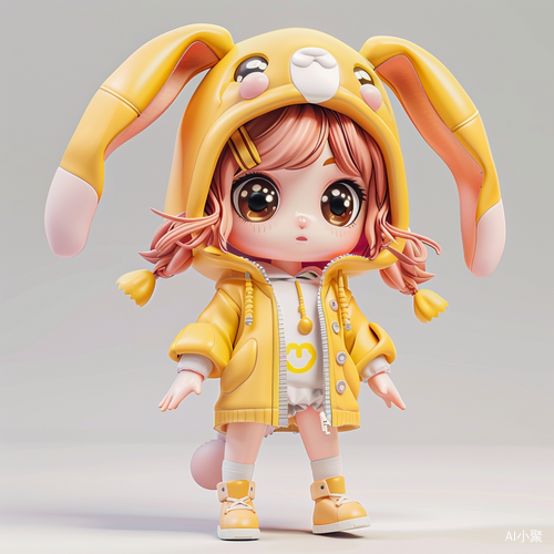 Super Cute Chinese Zodiac Girl Wearing Rabbit Hat