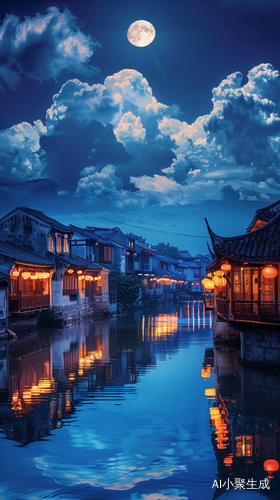 水乡古镇夜景
