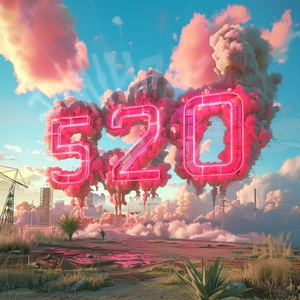 Sunny Sky forms '520' with Clouds, Pink Smell in UHD