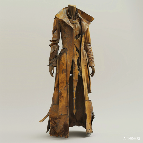 Yellow-brown Trench Coat with Dilapidated Aesthetic