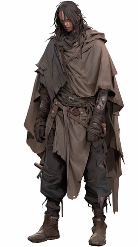 Barren Wasteland: Dark Gray and Khaki Full Body Model
