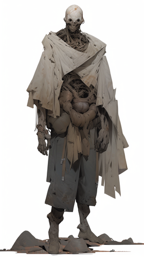 Barren Wasteland: Dark Gray and Khaki Full Body Model