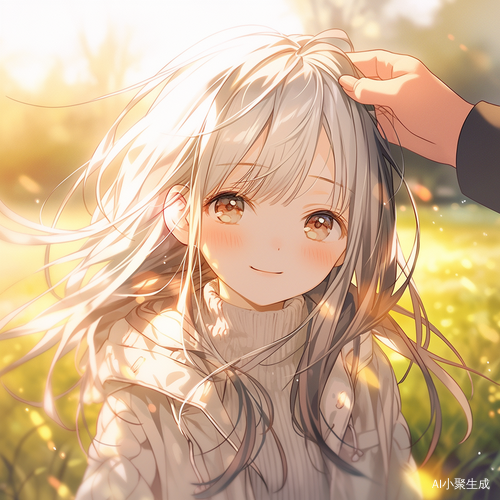 美少女春天太阳光下的完美脸