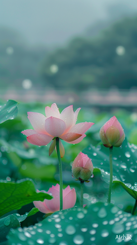 雨后江南，高清真实摄影背景高斯模糊桥景