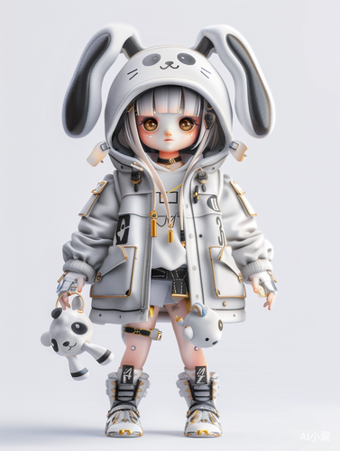 Chinese Zodiac Super Cute Girl in Rabbit Shaped Hat