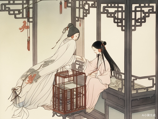 廊前风灯下的等待