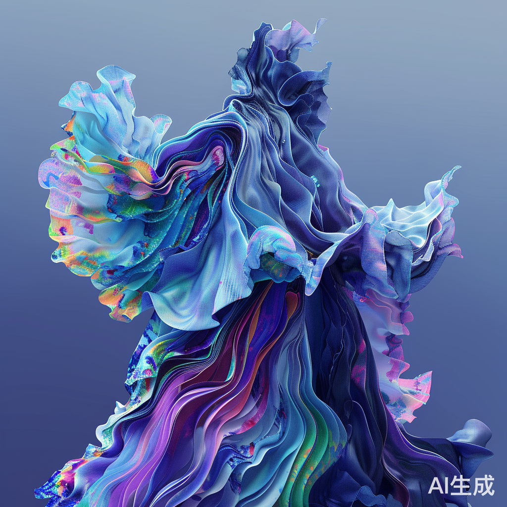 海浪舞台艺术风服装，超大波浪领与堆积褶皱裙摆