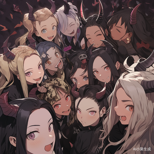 戏谑黑裙恶魔少女
