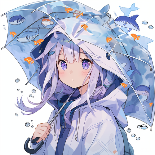 蓝色双马尾女孩的海底奇遇