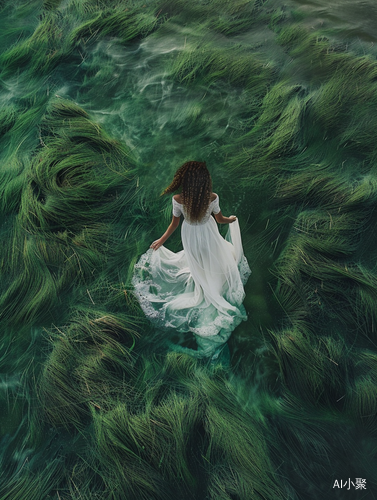 Green Sea of Grass: Hazy Beauty and Elegant Figure