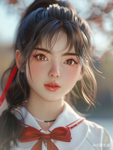 开朗活泼的校服少女