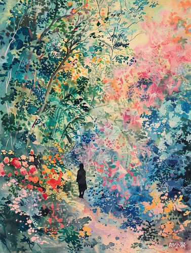 Gentle and Romantic Watercolor Painting in the Style of Renoir