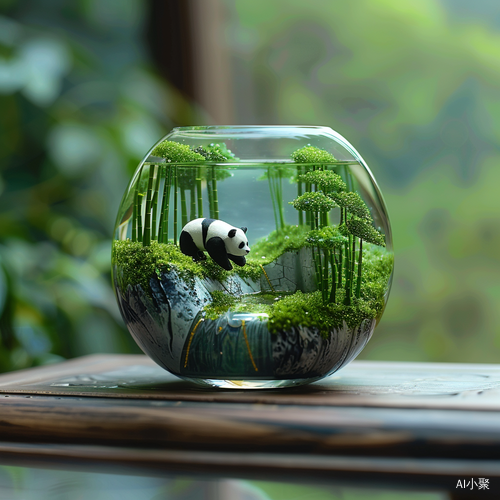 Miniature Landscape with Bamboo Forest and 3D Stereo Mountain in HD 8K