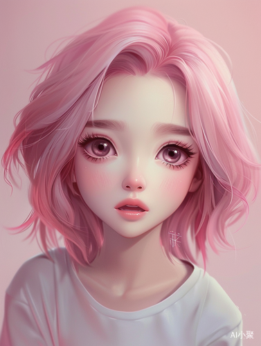 Cute Anime Girl with Chibi, Pink Hair, and White Skin