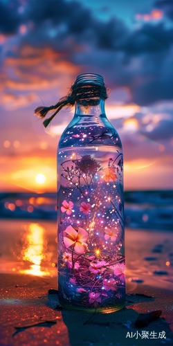 Aesthetic Epic Picture: Glass Bottle with World of Stars