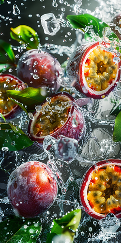 Passion Fruit and Water: Ice Cubes, Texture, and Colors