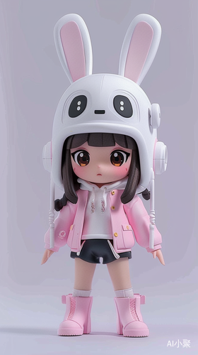 Chinese zodiac super cute girl wearing rabbit hat