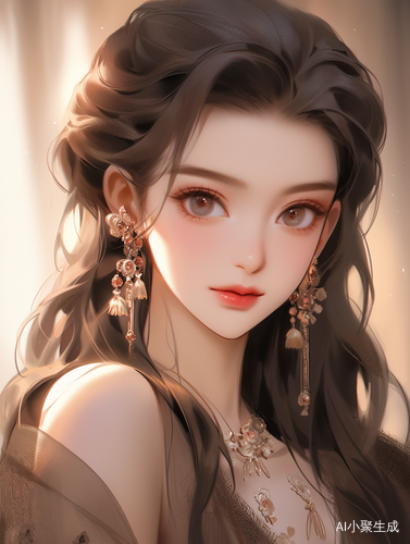 漂亮中国美少女的忧郁气质与精致妆容