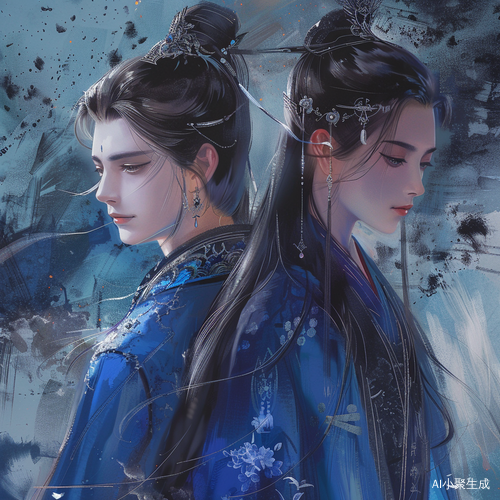 国风蓝色系小说封面