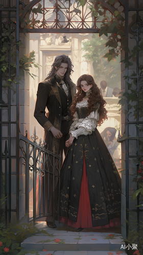 Gothic Style Castle: Prince and Princess in Sharp Suits