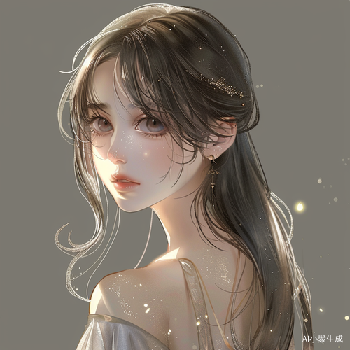 Beautiful Anime Girl with Delicate Features and Soft Makeup