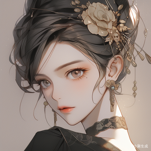 Elegant Portrait of a Charming Anime Girl in Chinese Painting