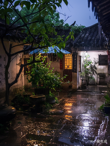 雨后傍晚，江南老宅的烟火生活