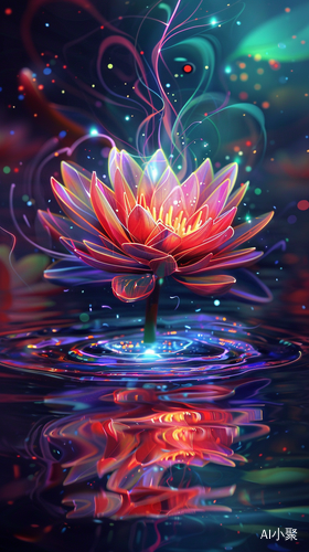 Glowing Lotus: A Digital Illustration of Tranquility and Enlightenment