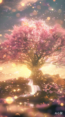 Glittering Landscape: Wealth Tree in a Peach Blossom Garden