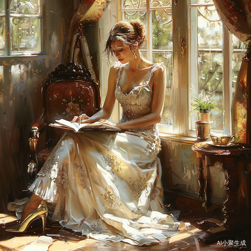 温暖阳光下的清雅美女
