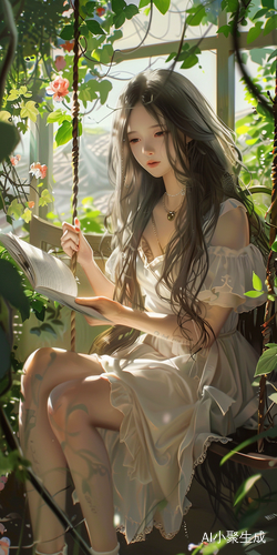 花藤下的美少女