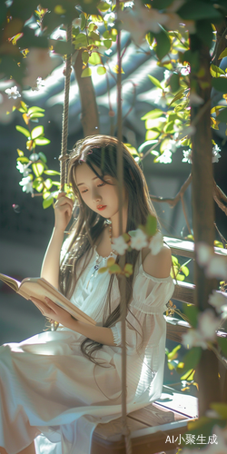 花藤下的美少女