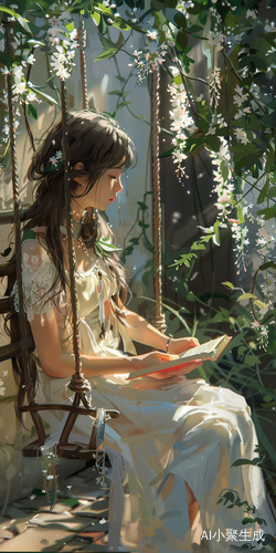 花藤下的美少女