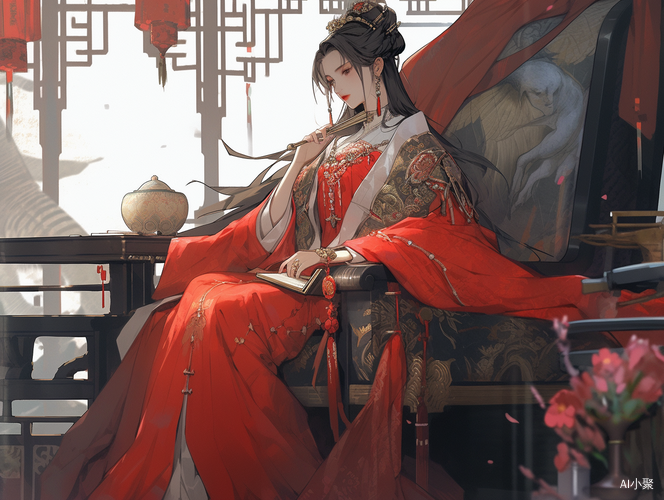 高清大师杰作：侯府当家主母华丽汉服之坐